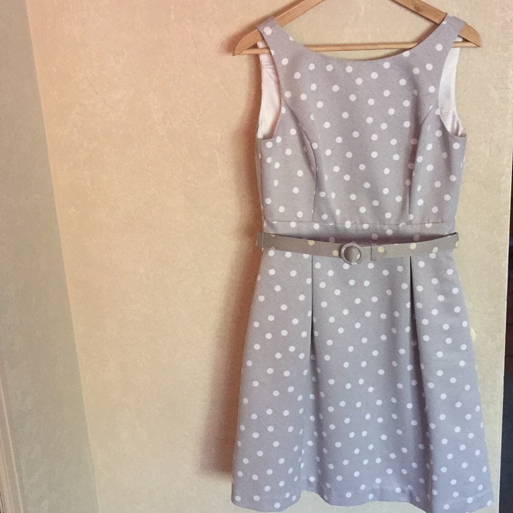 WHBM Sleeveless Polka Dot Print Sundress Brunch Easter Garden Party Dress - Picture 5 of 7